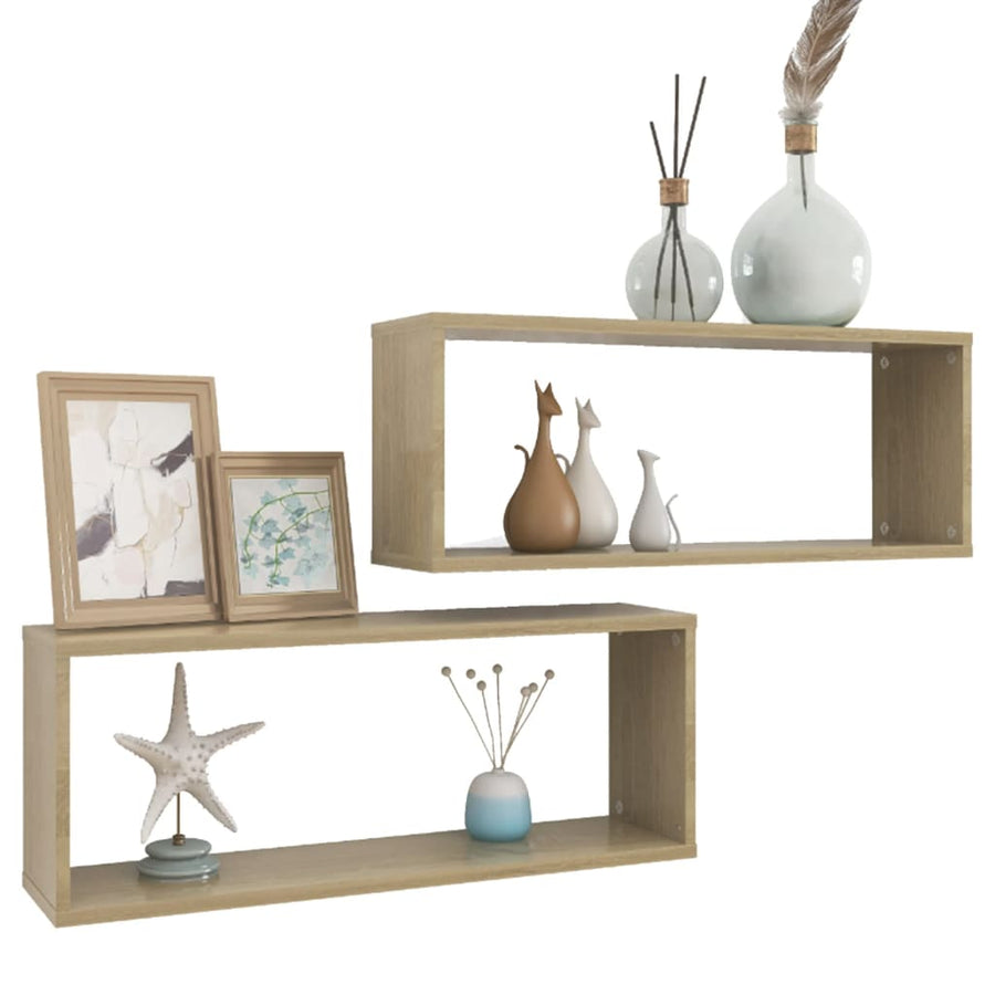 Wandschappen Kubus Spaanplaat Sonoma Eiken 2 60 x 15 x 23 cm