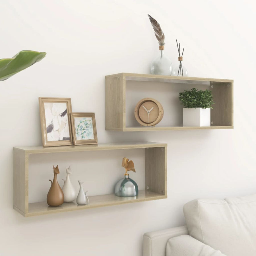 Wandschappen Kubus Spaanplaat Sonoma Eiken 2 60 x 15 x 23 cm