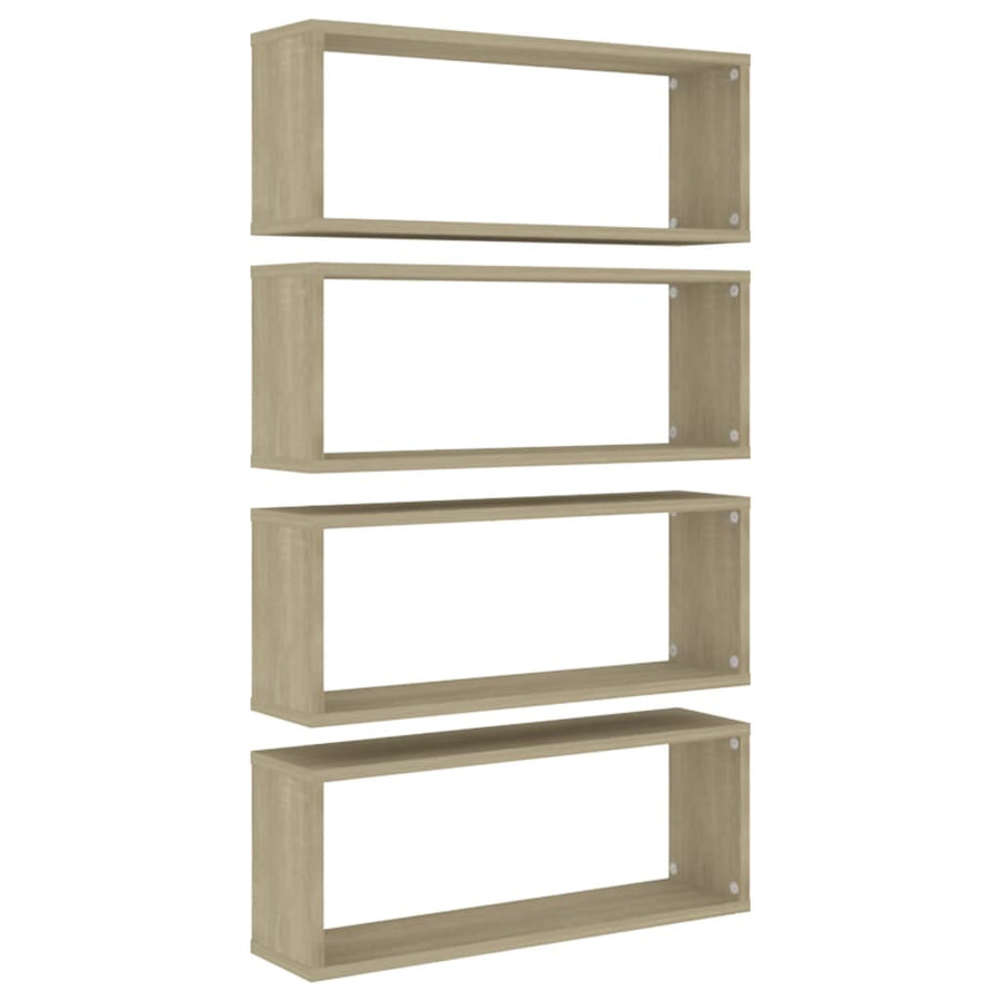 Wandschappen Kubus Spaanplaat Sonoma Eiken 4 60 x 15 x 23 cm