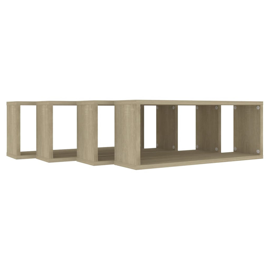 Wandschappen Kubus Spaanplaat Sonoma Eiken 4 60 x 15 x 23 cm