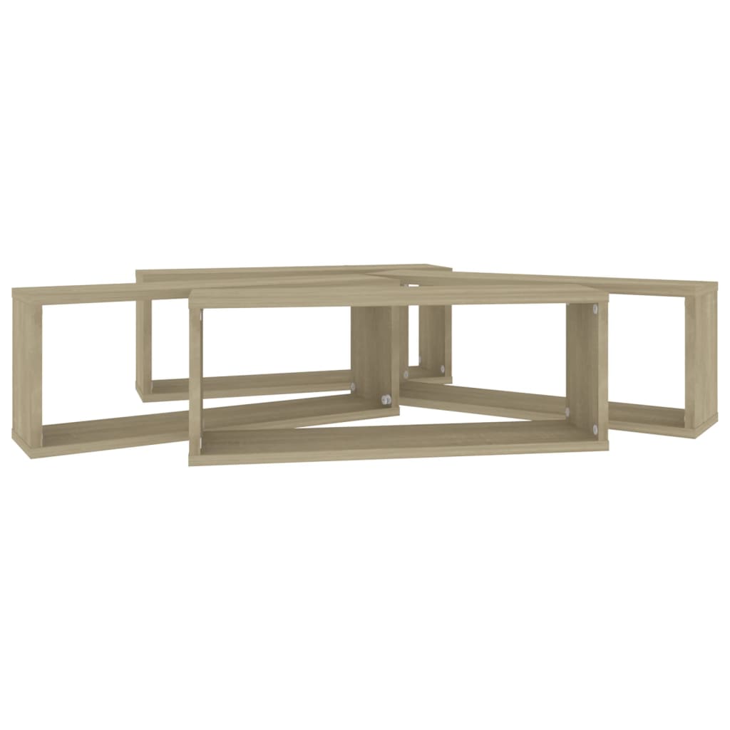 Wandschappen Kubus Spaanplaat Sonoma Eiken 4 60 x 15 x 23 cm
