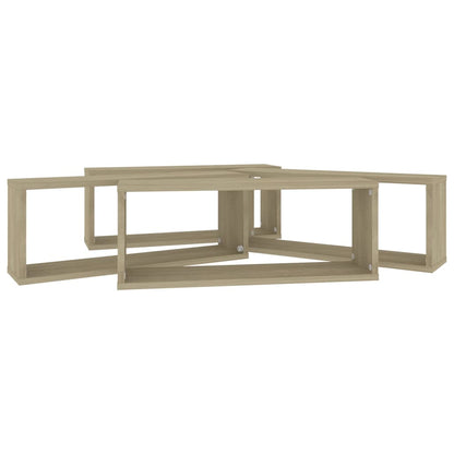Wandschappen Kubus Spaanplaat Sonoma Eiken 4 60 x 15 x 23 cm