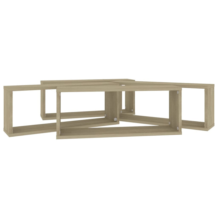 Wandschappen Kubus Spaanplaat Sonoma Eiken 4 60 x 15 x 23 cm