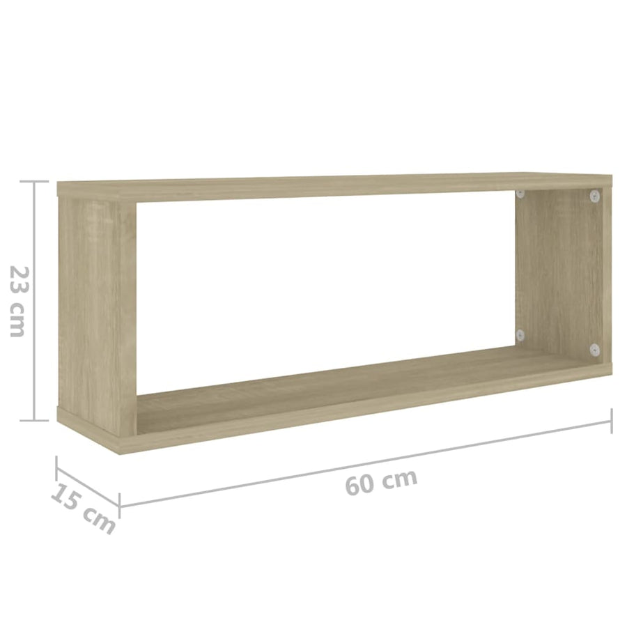 Wandschappen Kubus Spaanplaat Sonoma Eiken 4 60 x 15 x 23 cm