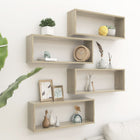 Wall shelves cube 4 pcs 60x15x23 cm engineered wood sonoma oak