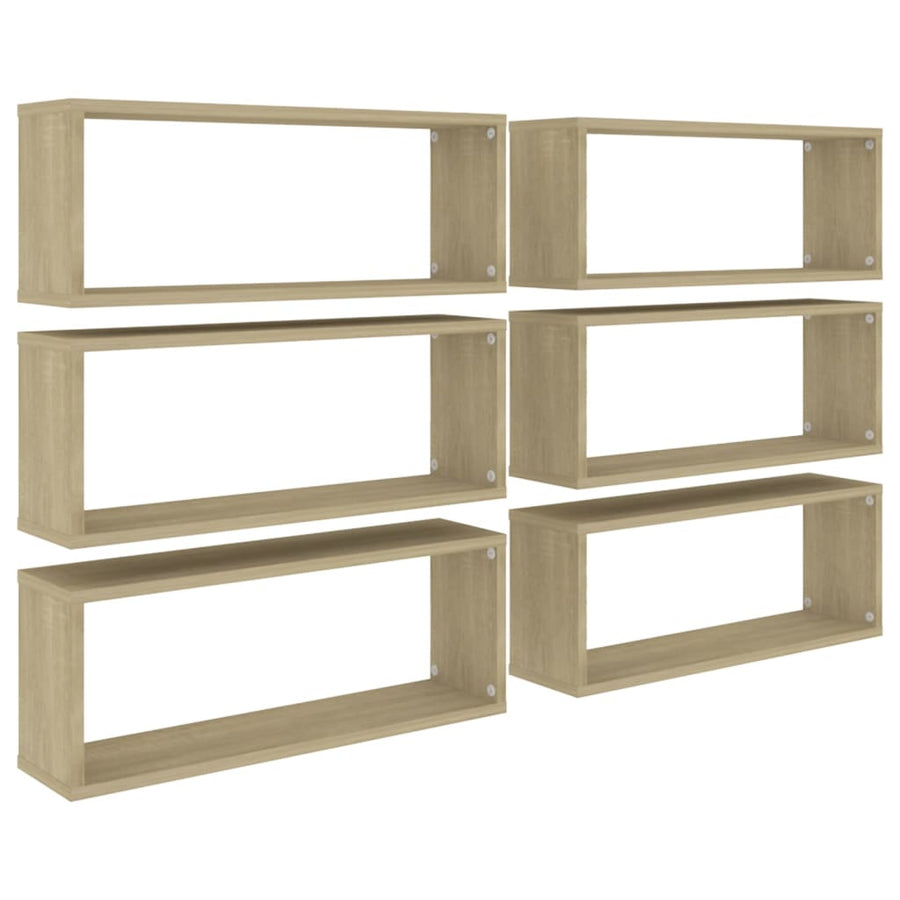 Wandschappen Kubus Spaanplaat Sonoma Eiken 6 60 x 15 x 23 cm
