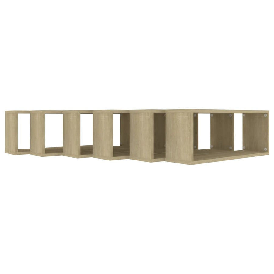 Wandschappen Kubus Spaanplaat Sonoma Eiken 6 60 x 15 x 23 cm