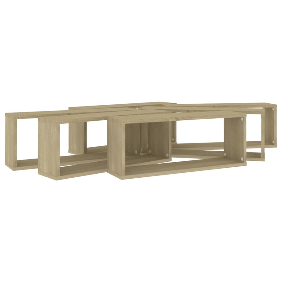 Wandschappen Kubus Spaanplaat Sonoma Eiken 6 60 x 15 x 23 cm