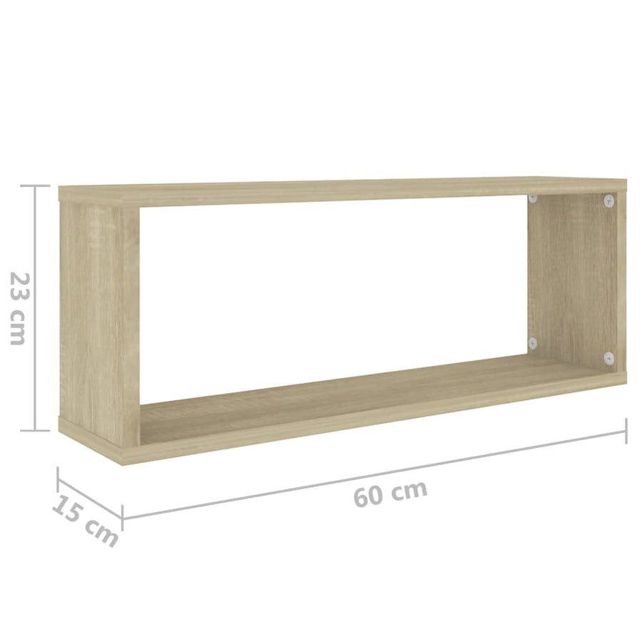 Wandschappen Kubus Spaanplaat Sonoma Eiken 6 60 x 15 x 23 cm