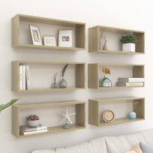 Wandschappen Kubus Spaanplaat Sonoma Eiken 6 60 x 15 x 23 cm