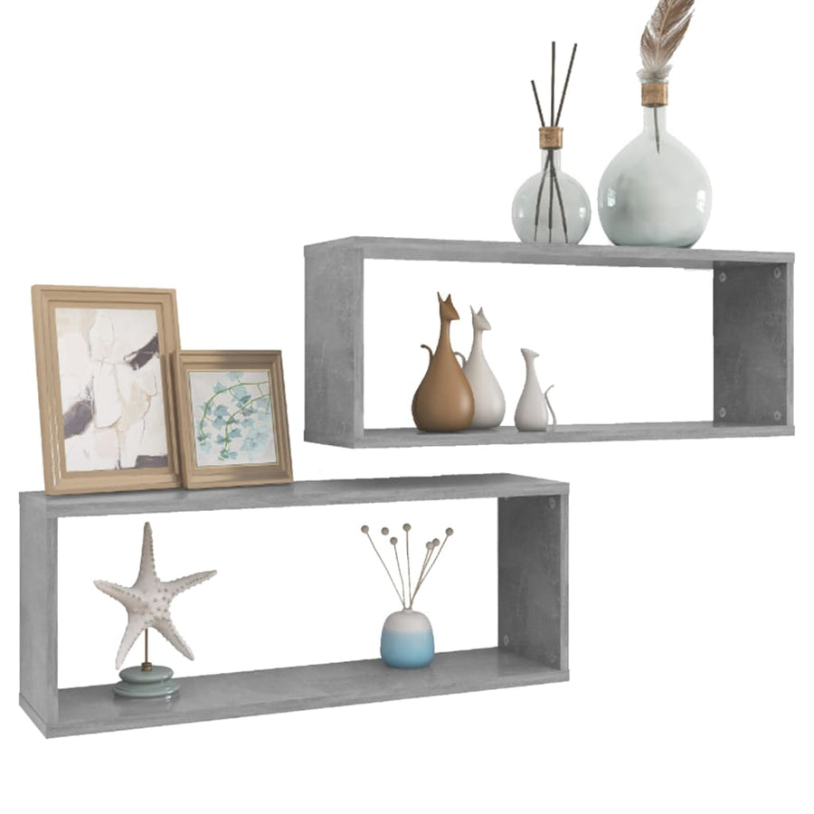Wandschappen Kubus Spaanplaat Betongrijs 2 60 x 15 x 23 cm