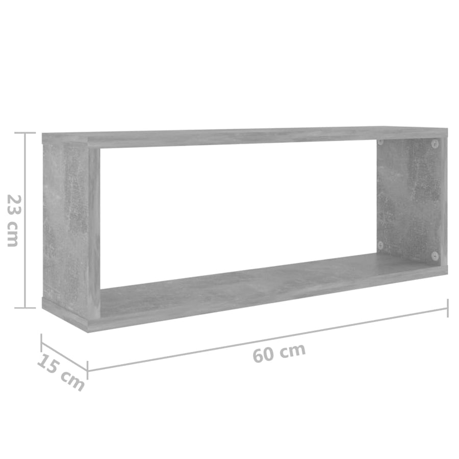 Wandschappen Kubus Spaanplaat Betongrijs 2 60 x 15 x 23 cm