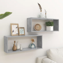 Wandschappen Kubus Spaanplaat Betongrijs 2 60 x 15 x 23 cm