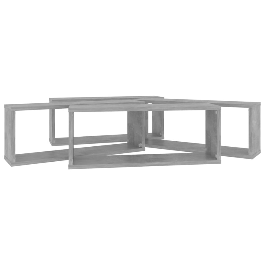Wandschappen Kubus Spaanplaat Betongrijs 4 60 x 15 x 23 cm