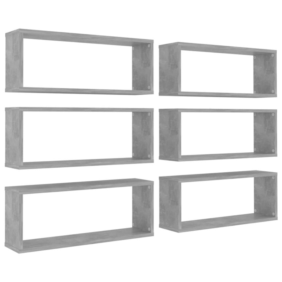Wandschappen Kubus Spaanplaat Betongrijs 6 60 x 15 x 23 cm
