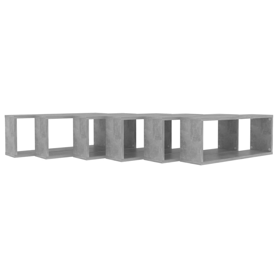 Wandschappen Kubus Spaanplaat Betongrijs 6 60 x 15 x 23 cm