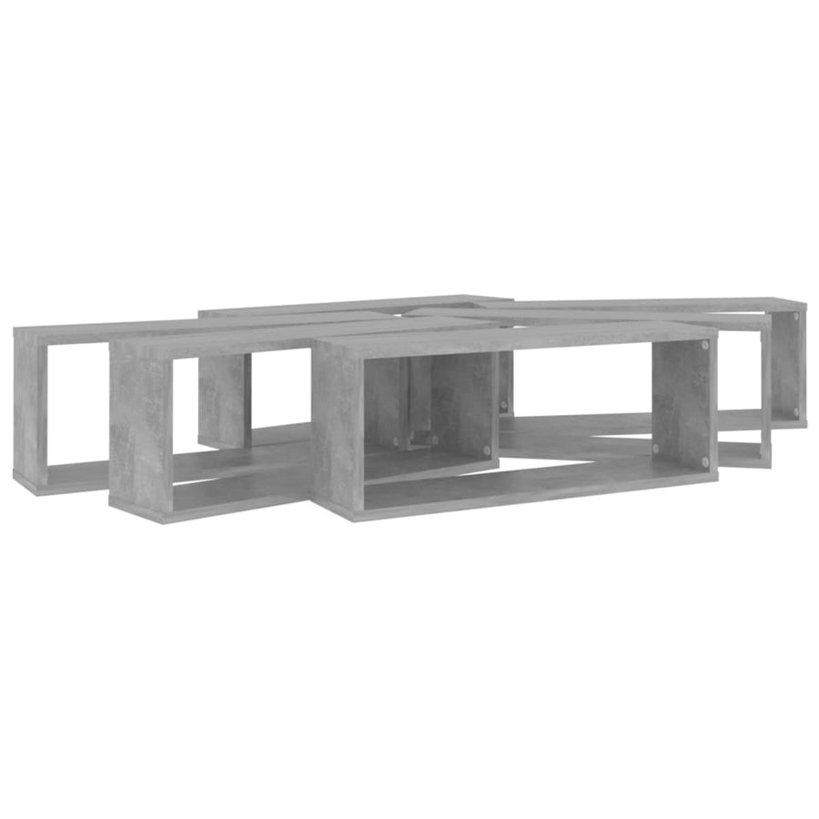 Wandschappen Kubus Spaanplaat Betongrijs 6 60 x 15 x 23 cm