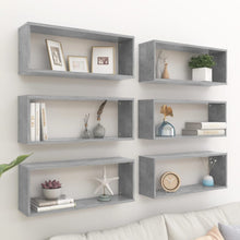 Wandschappen Kubus Spaanplaat Betongrijs 6 60 x 15 x 23 cm
