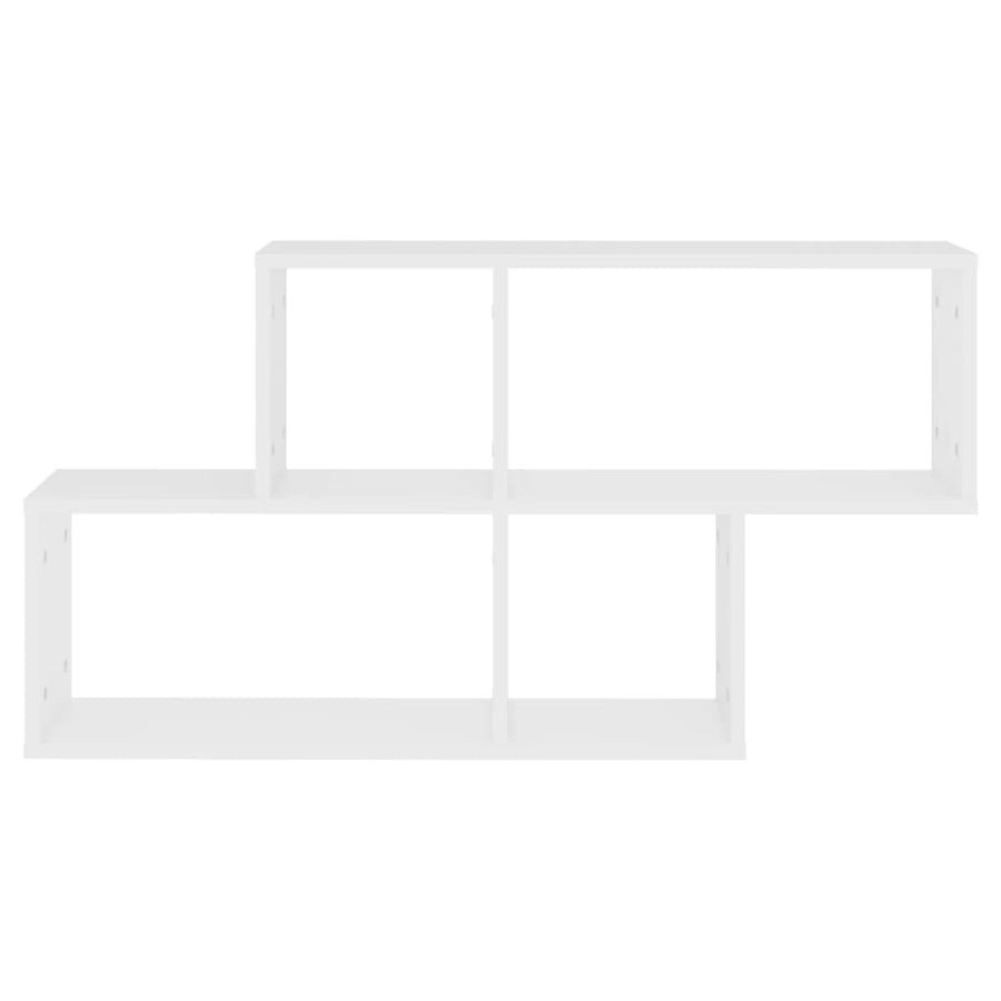 Wandschap 00X8X53 Cm Bewerkt Hout Wit