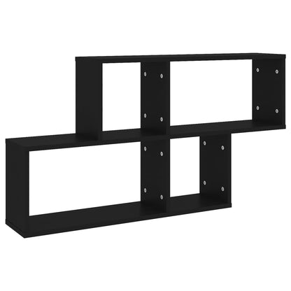 Wandschap 100x18x53 cm spaanplaat zwart Zwart