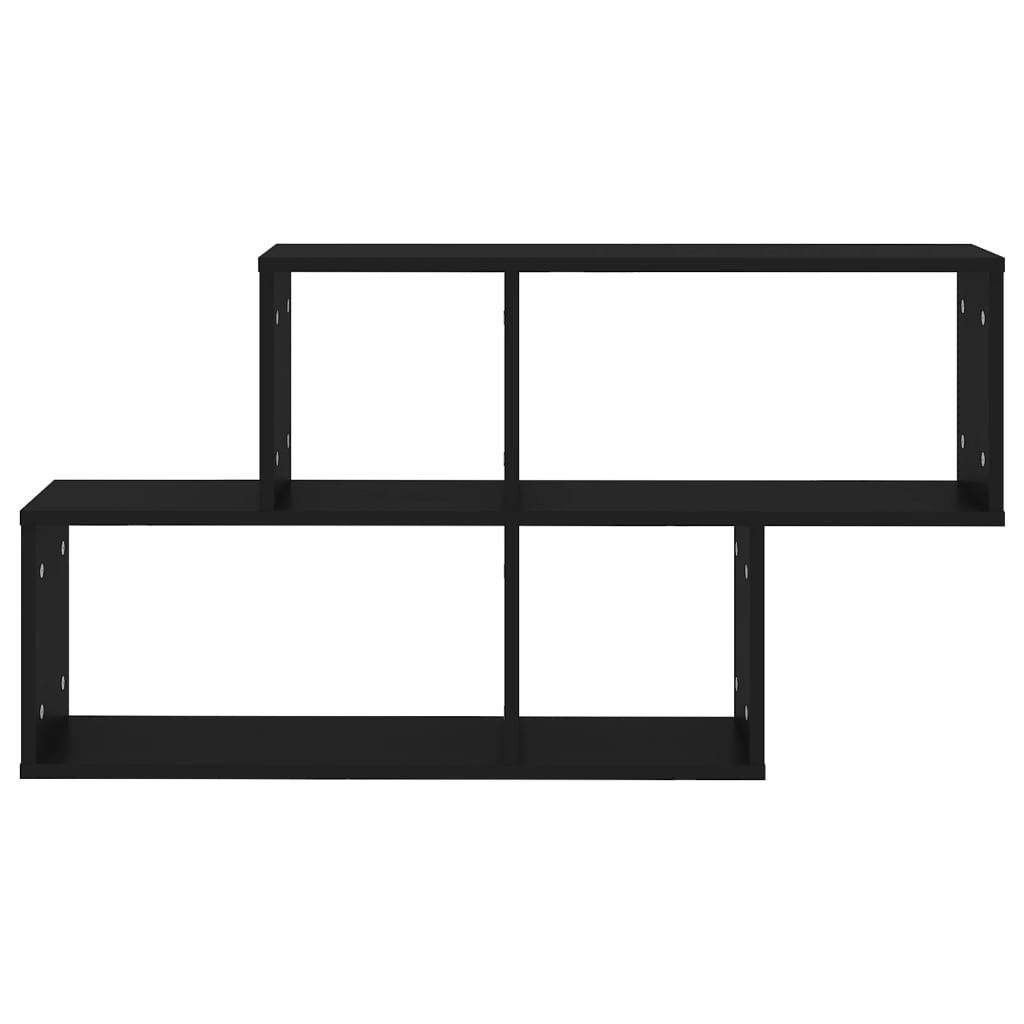Wandschap 100x18x53 cm spaanplaat zwart Zwart