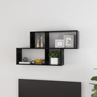 Wall shelf 100x18x53 cm carved wood black