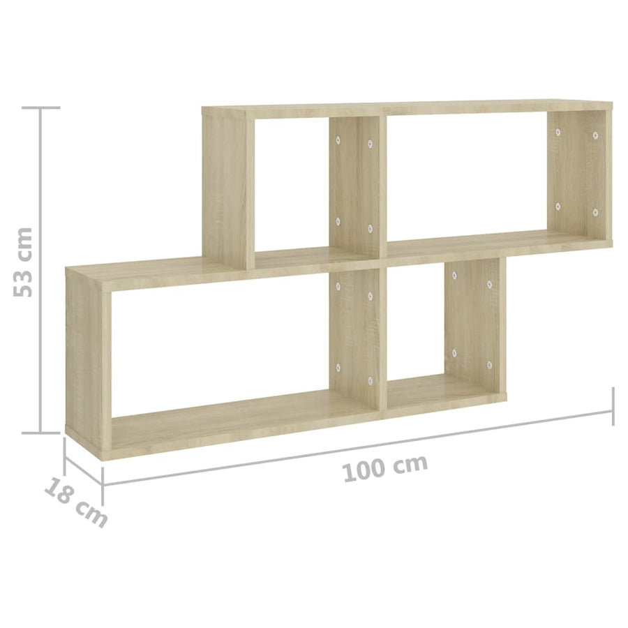 Wandschap 100x18x53 cm spaanplaat sonoma eikenkleurig Sonoma eiken