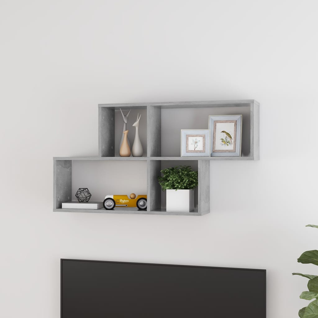 Wandschap 100X18X53 Cm Spaanplaat Betongrijs