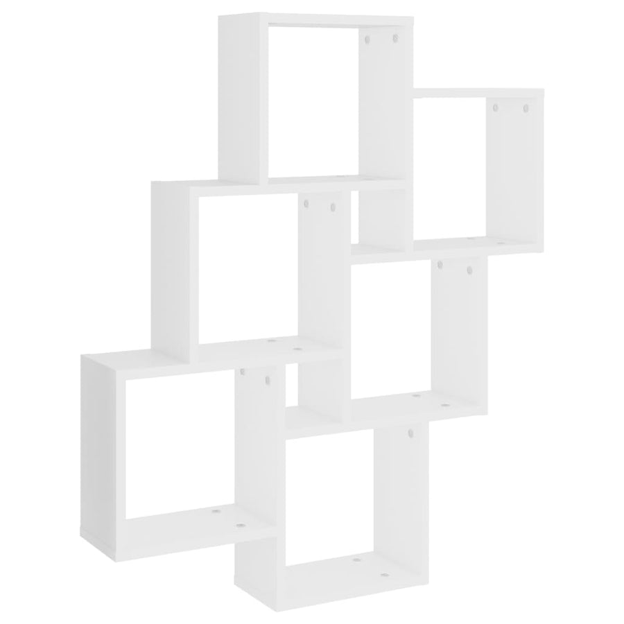Wandschap Kubus 78X5X93 Cm Bewerkt Hout Wit