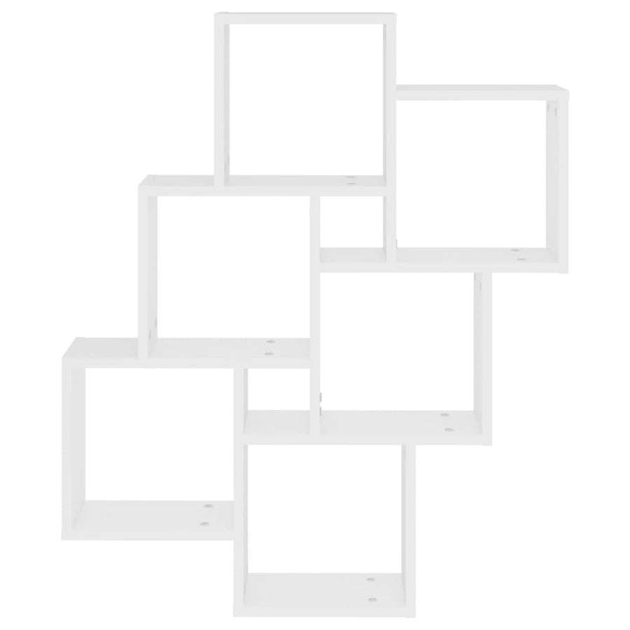 Wandschap Kubus 78X5X93 Cm Bewerkt Hout Wit