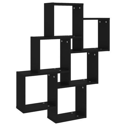 Wandschap Kubus 78X5X93 Cm Spaanplaat Zwart