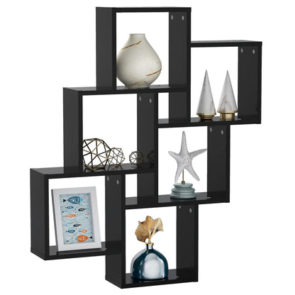 Wandschap Kubus 78X5X93 Cm Spaanplaat Zwart