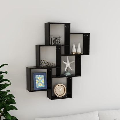 Wandschap Kubus 78X5X93 Cm Spaanplaat Zwart
