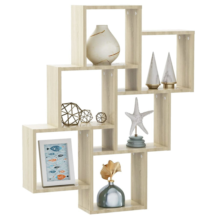 Wandschap Kubus 78X5X93 Cm Spaanplaat Sonoma eiken