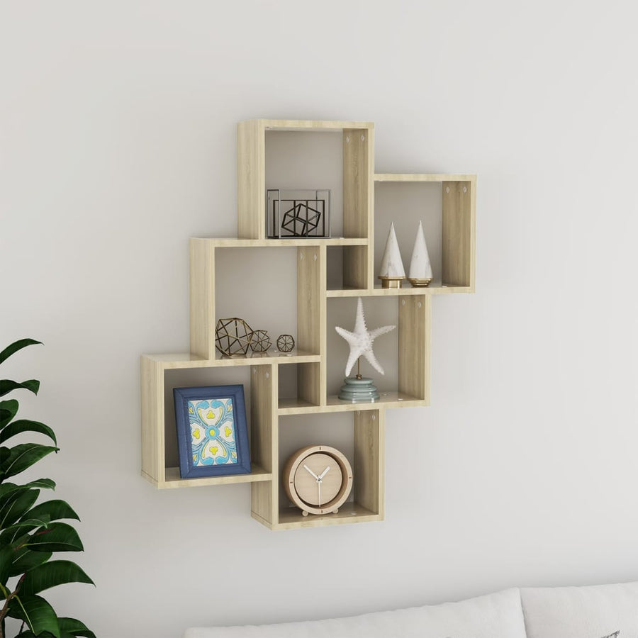 Wandschap Kubus 78X5X93 Cm Spaanplaat Sonoma eiken