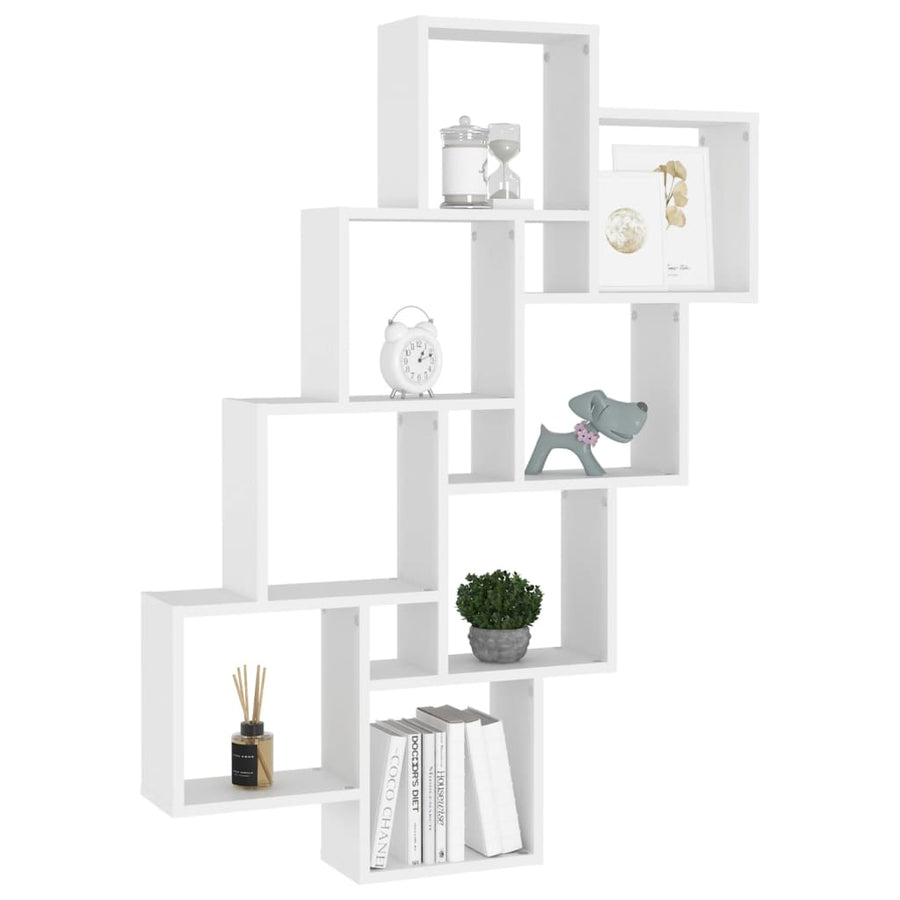 Wandschap Kubus 90X5X9 Cm Spaanplaat Wit