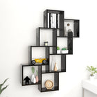 Wall shelf cube 90x15x119 cm treated wood black