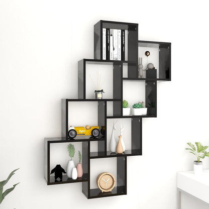 Wandschap Kubus 90X5X9 Cm Spaanplaat Zwart