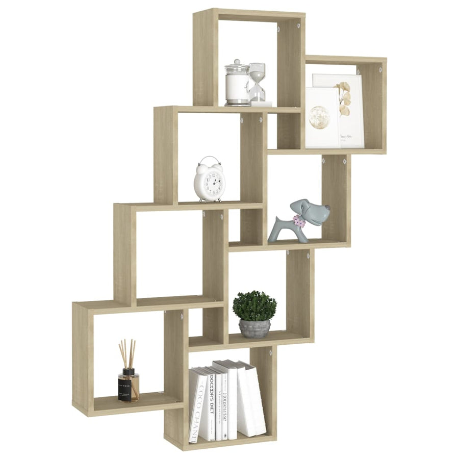 Wandschap Kubus 90X5X9 Cm Spaanplaat Kleurig Sonoma eiken