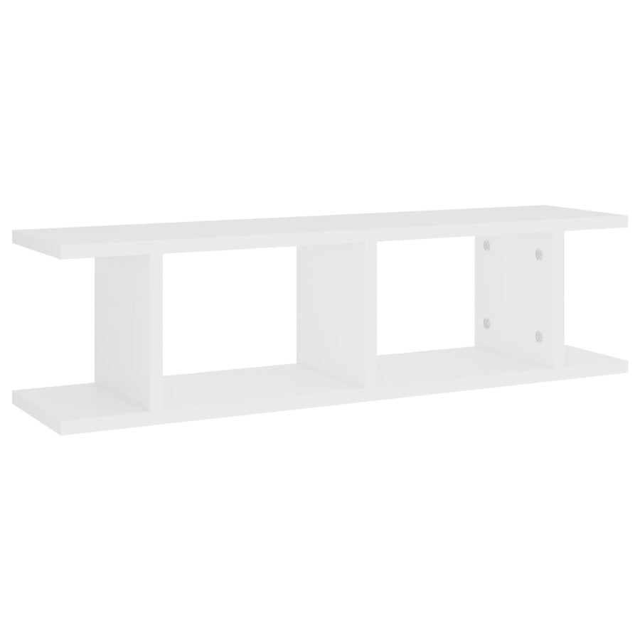 Wandschappen 2 St 75X18X20 Cm Bewerkt Hout Wit 75 x 18 x 20 cm
