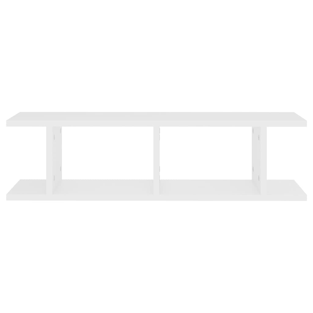 Wandschappen 2 St 75X18X20 Cm Bewerkt Hout Wit 75 x 18 x 20 cm