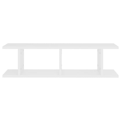 Wandschappen 2 St 75X18X20 Cm Bewerkt Hout Wit 75 x 18 x 20 cm