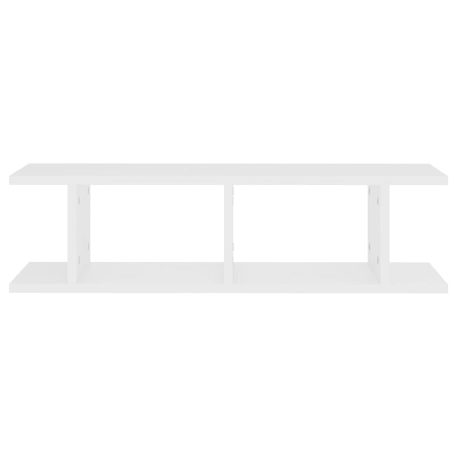 Wandschappen 2 St 75X18X20 Cm Bewerkt Hout Wit 75 x 18 x 20 cm