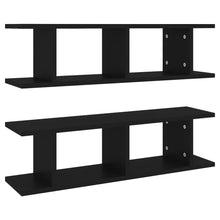 Wandschappen 2 St 75X18X20 Cm Bewerkt Hout Zwart 75 x 18 x 20 cm