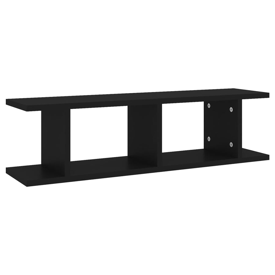 Wandschappen 2 St 75X18X20 Cm Bewerkt Hout Zwart 75 x 18 x 20 cm