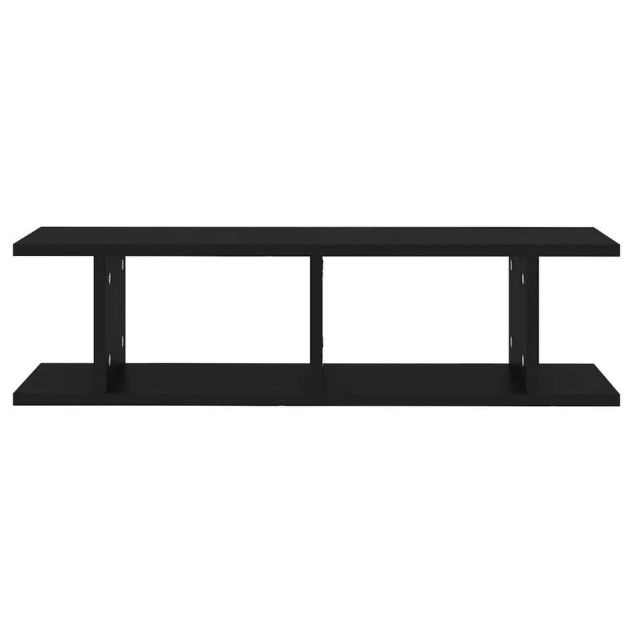 Wandschappen 2 St 75X18X20 Cm Bewerkt Hout Zwart 75 x 18 x 20 cm