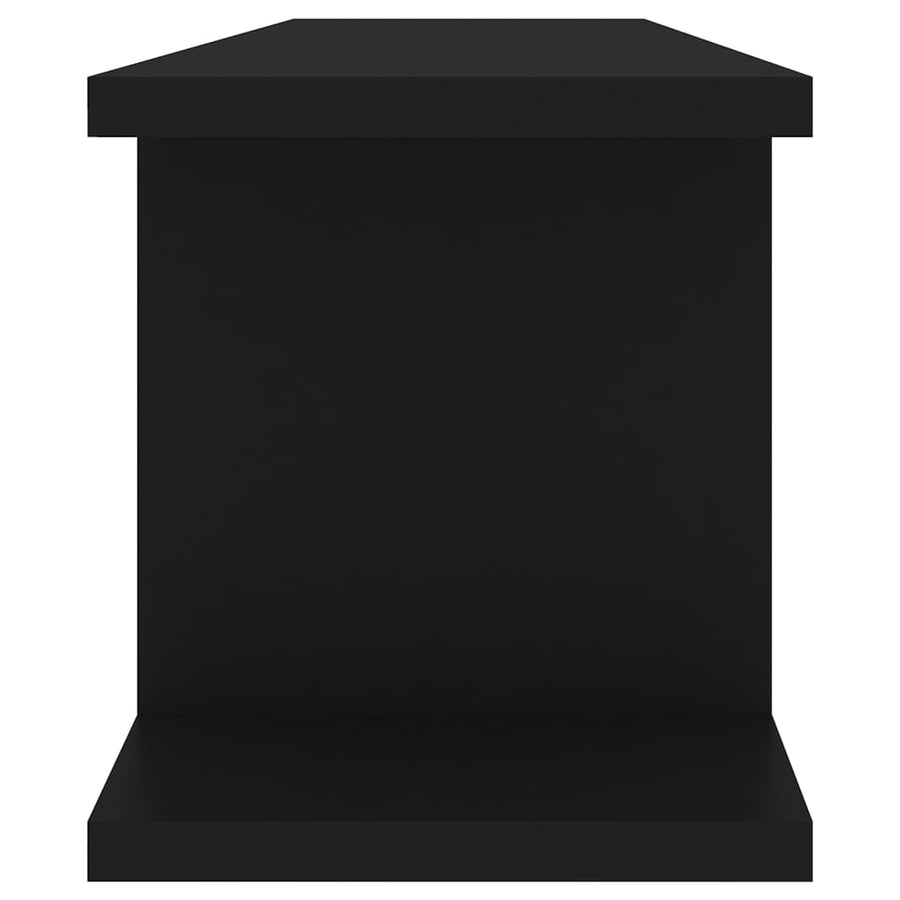 Wandschappen 2 St 75X18X20 Cm Bewerkt Hout Zwart 75 x 18 x 20 cm