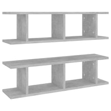 Wandschappen 2 St 75X18X20 Cm Bewerkt Hout Betongrijs 75 x 18 x 20 cm