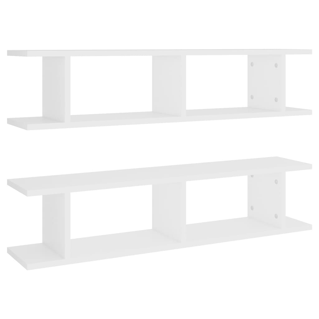 Wandschappen 2 St 90X18X20 Cm Spaanplaat Wit 90 x 18 x 20 cm