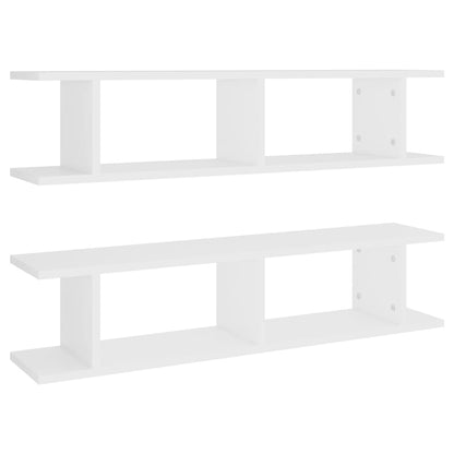 Wandschappen 2 St 90X18X20 Cm Spaanplaat Wit 90 x 18 x 20 cm